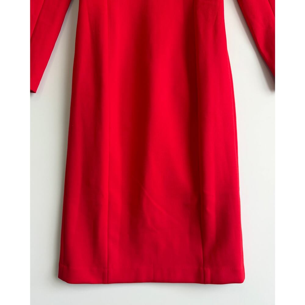 Spanx Ponte Low-Back Long Sleeve Midi Dress Red Small Office Career Professional - Picture 9 of 16